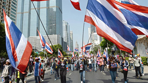 Description: Thái Lan, biểu tình, chính phủ, khẩn cấp, sắc lệnh, giới hạn